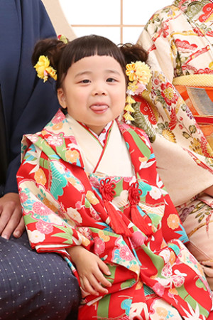 東京都　江戸川区　３歳前撮り　ご家族撮影　家族で着物