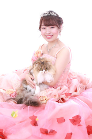 東京都　江戸川区　成人式　振袖前撮り　二十歳　猫ちゃんと　ペット